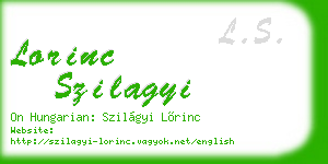lorinc szilagyi business card